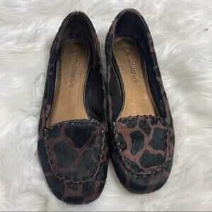 5/$30 Matisse Sammie Giraffe Spot Print Leather Flats Brown 8.5